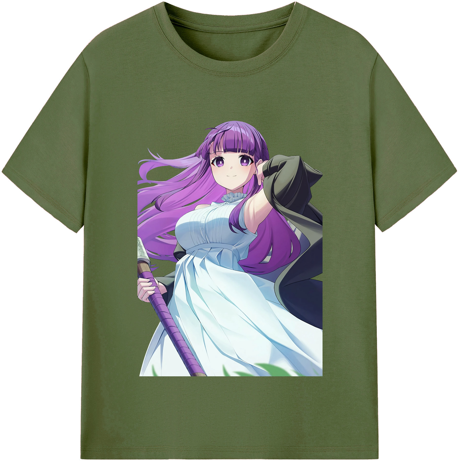 （画像用） 葬送のフリーレン Frieren 綿100％半袖Tシャツ（フロントプリント）